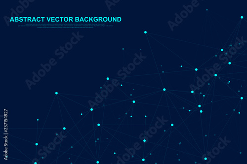 Futuristic abstract background blockchain technology. Global internet network connection. Peer to peer network business concept. Global cryptocurrency blockchain vector banner. Wave flow