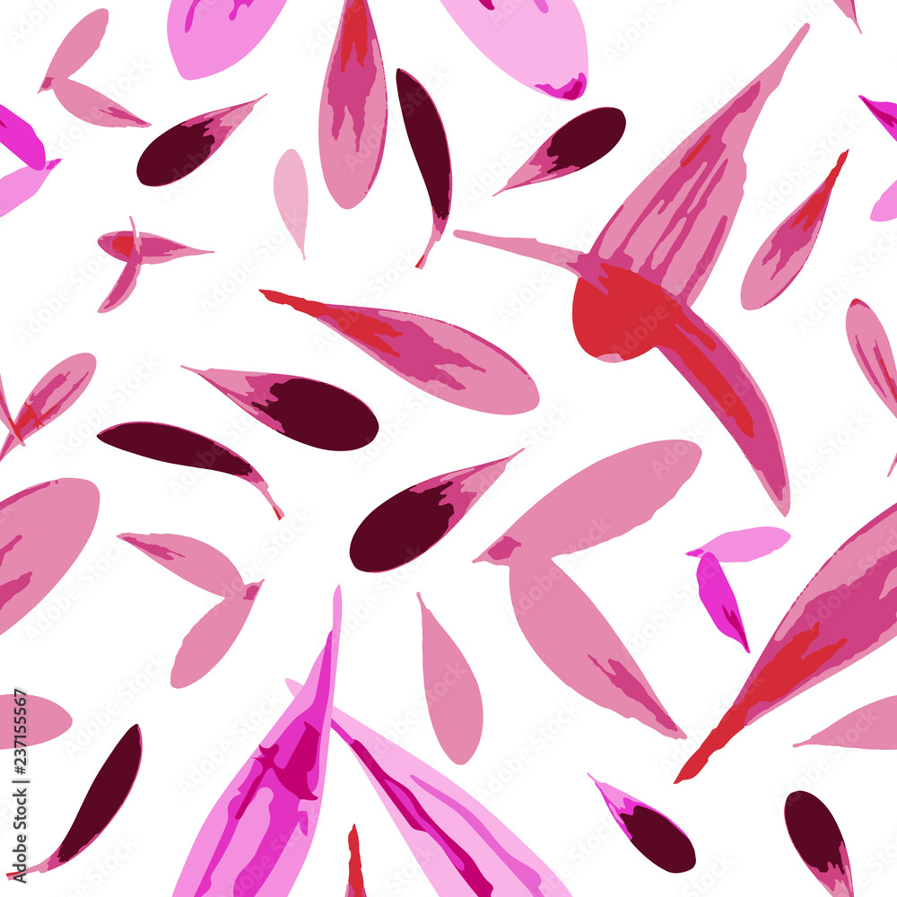 Fototapeta premium Pink Flower Petals-Flowers in Bloom, seamless repeat pattern