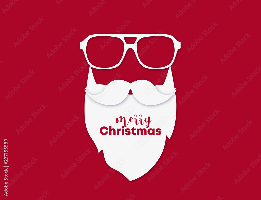 Merry Christmas - santa face glasses and beard Merry Christmas - santa face glasses and beard