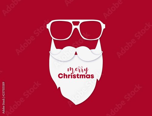 Merry Christmas - santa face glasses and beard
