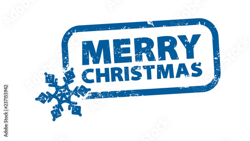 Stempel - Merry Christmas - Schneeflocke blau