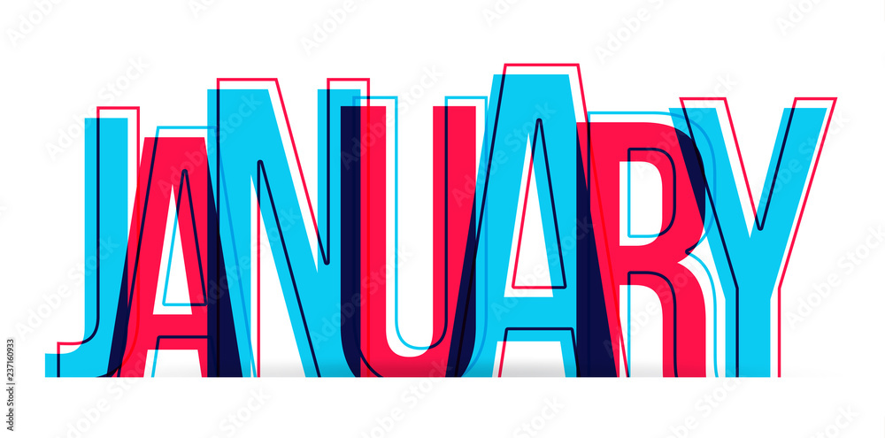 January word vector isolated on white background Stock Vector | Adobe Stock