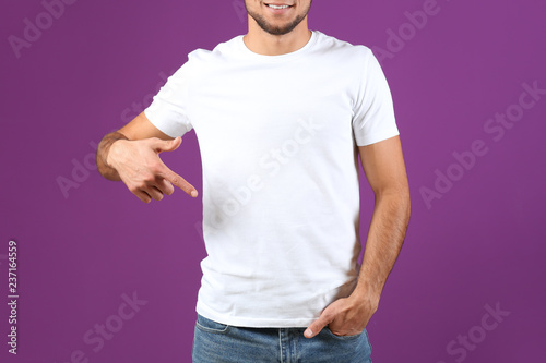 Young man in stylish t-shir...