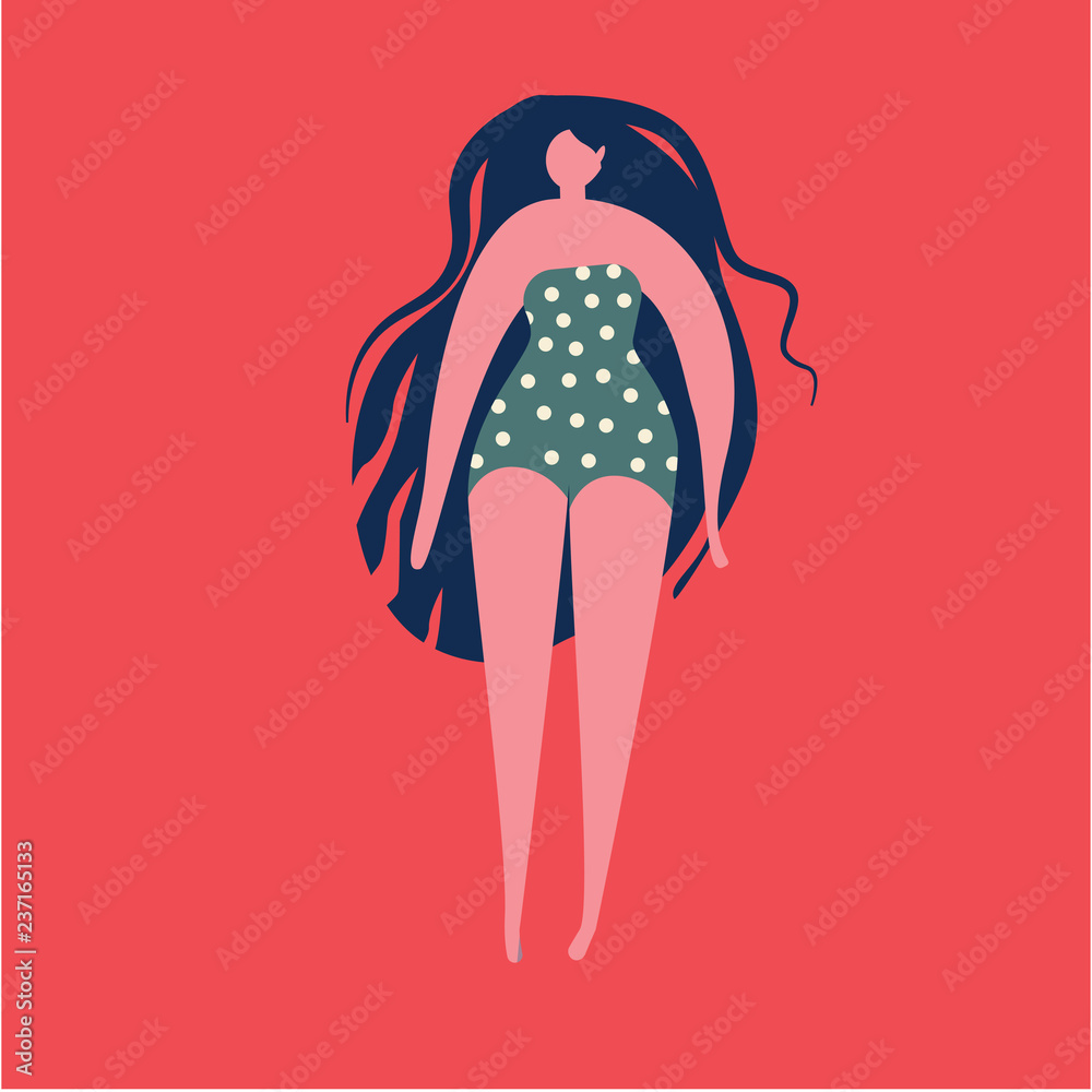 Girl In Bikini Beach Beautiful Bikini Cartoon Character Eps Vector My