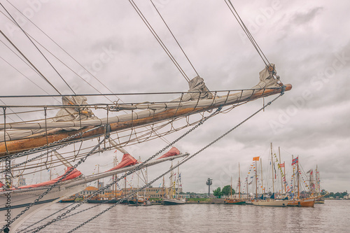 Sailboats in the port of Riga