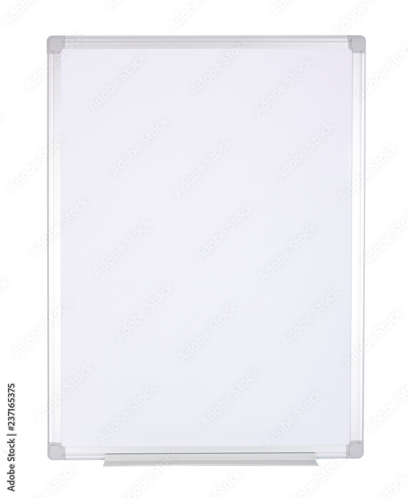 Magnetized empty whiteboard isolated on white background. Magnetized empty whiteboard isolated on white background.
