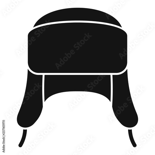 Ear flap winter hat icon. Simple illustration of ear flap winter hat vector icon for web design isolated on white background