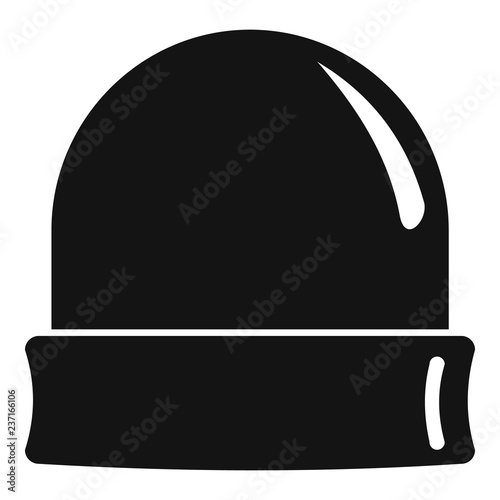 Black beanie icon. Simple illustration of black beanie vector icon for web design isolated on white background