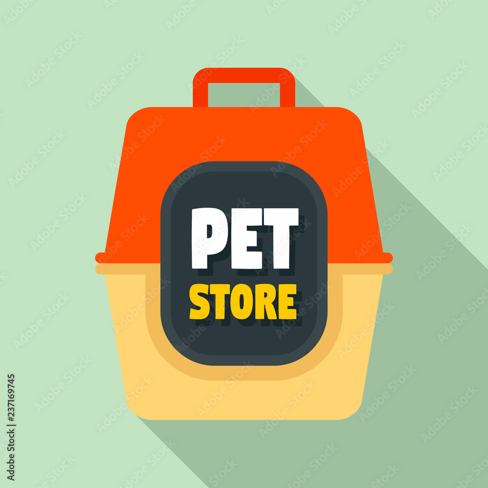 Pet box store logo. Flat illustration of pet box store vector logo for