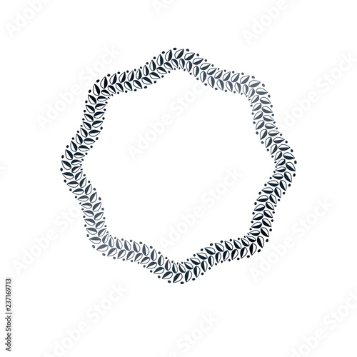 Luxury frame with empty copy-space, classic heraldic blank star shape created as rope design. Retro style label.