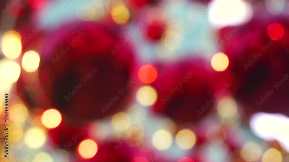 Abstract Blurred view of Christmas bauble in outdoor decoration. Abstract Blurred view of Christmas bauble in outdoor decoration.