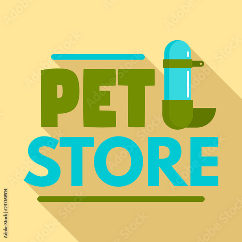 Pet store drinker logo. Flat illustration of pet store drinker vector logo for web design