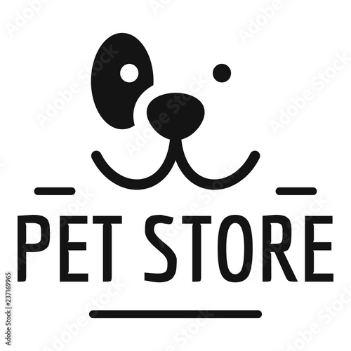 Dog pet store logo. Simple illustration of dog pet store vector logo for web design isolated on white background