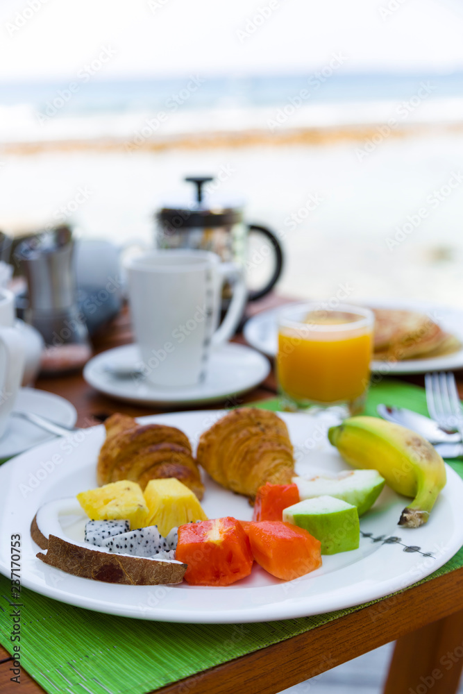 Breakfast consisting of Fresh Fruit and Pancakes Breakfast consisting of Fresh Fruit and Pancakes