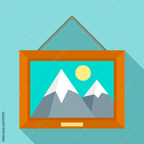 Museum art picture icon. Flat illustration of museum art picture vector icon for web design