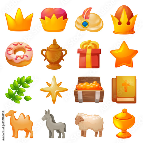 Epiphany icon set. Cartoon set of Epiphany vector icons for web design