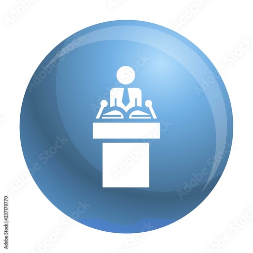 Political speaker icon. Simple illustration of political speaker vector icon for web design isolated on white background