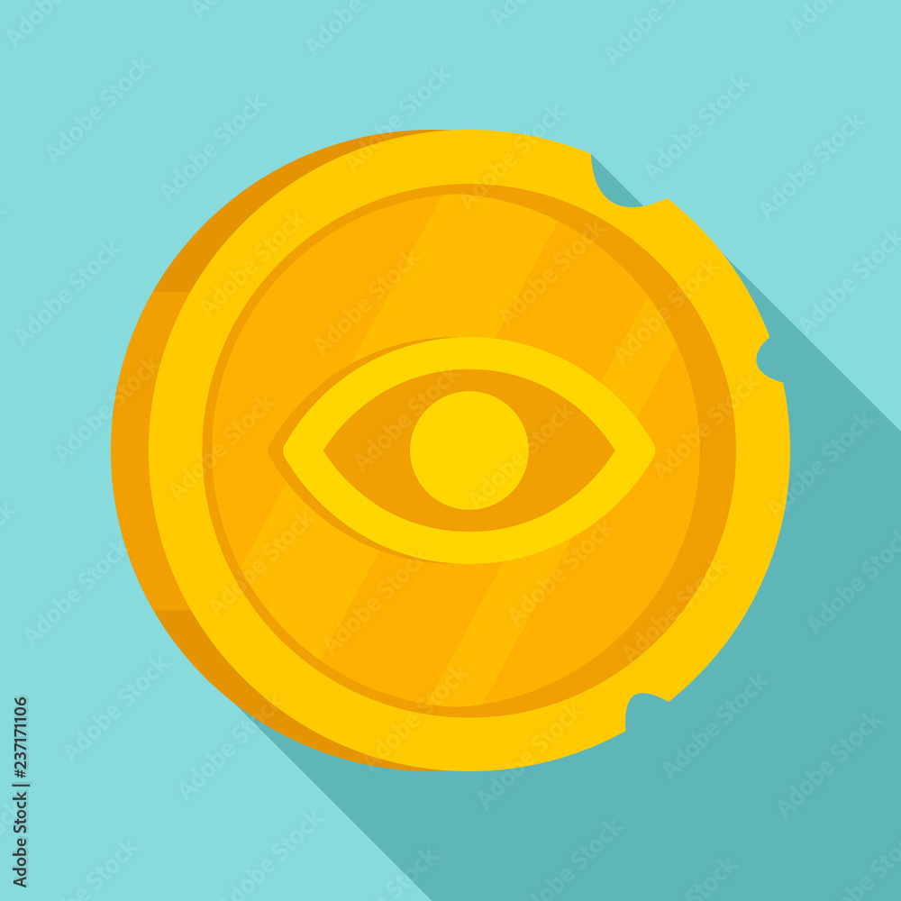 Ancient gold coin icon. Flat illustration of ancient gold coin vector icon for web design Ancient gold coin icon. Flat illustration of ancient gold coin vector icon for web design