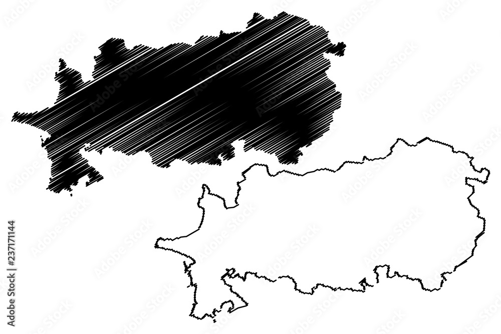Aydin (Provinces of the Republic of Turkey) map vector illustration, scribble sketch Aydin ili map