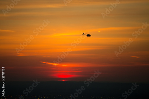 Beautiful image of a helicopter against the sun © Nemida