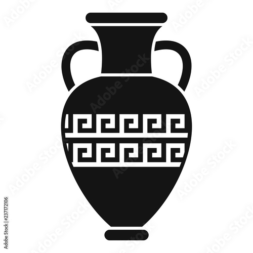 Ancient vase icon. Simple illustration of ancient vase vector icon for web design isolated on white background photo
