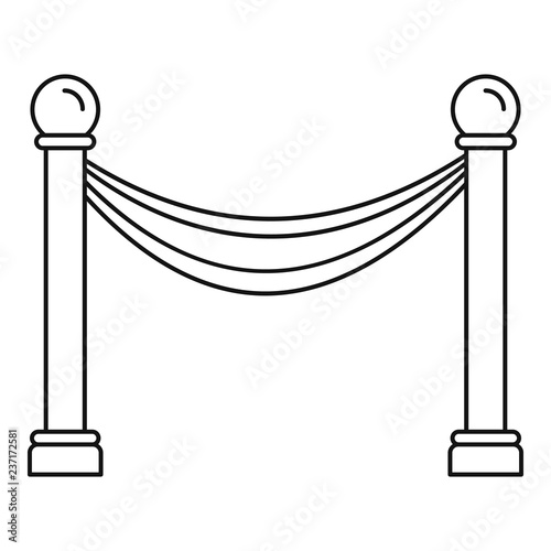 Museum barrier icon. Outline museum barrier vector icon for web design isolated on white background
