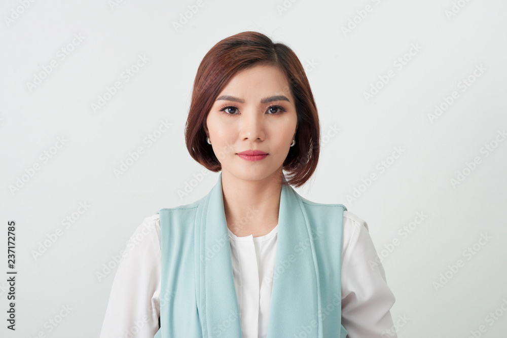 portrait of successful business woman. Isolated on white portrait of successful business woman. Isolated on white