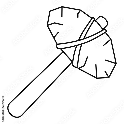 Old stone hammer icon. Outline old stone hammer vector icon for web design isolated on white background