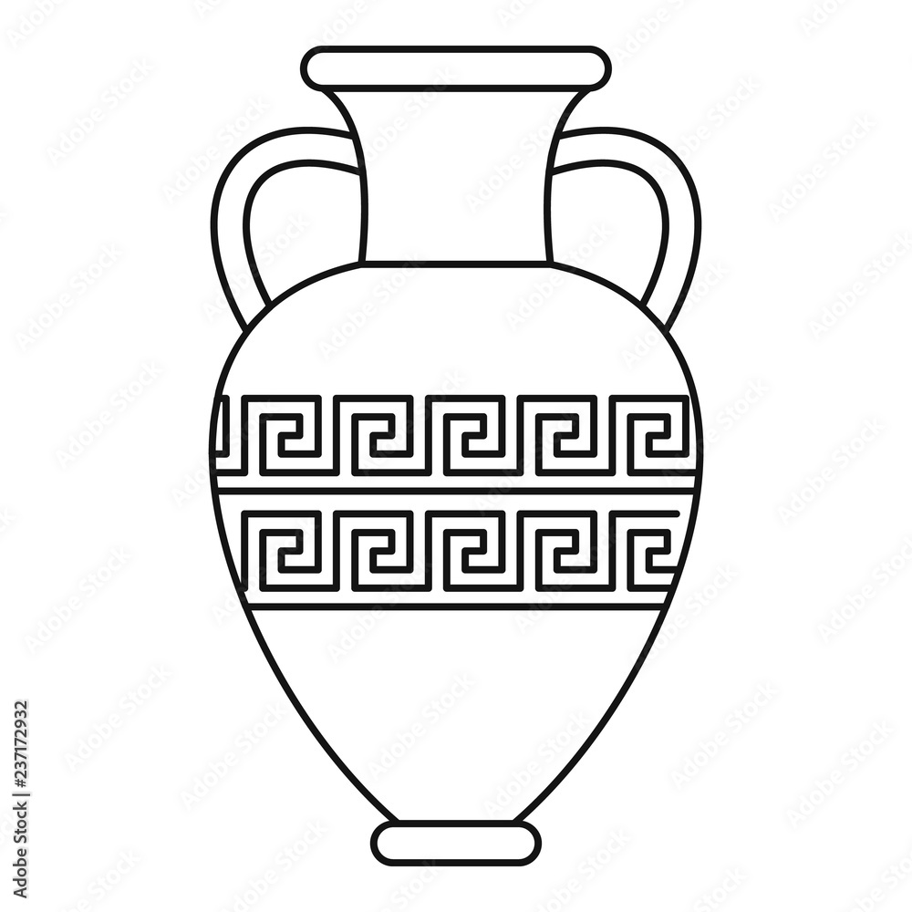 Ancient vase icon. Outline ancient vase vector icon for web design isolated  on white background Stock Vector | Adobe Stock