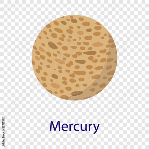 Mercury planet icon. Flat illustration of mercury planet vector icon  