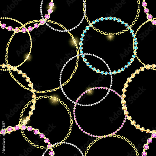 A pattern of colored gemstones of various cuts. Postcard with colorful gems. Colored gems of different cut.