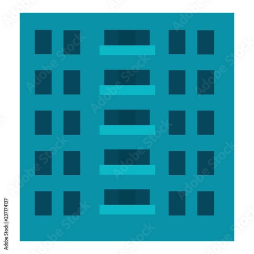 City building icon. Flat illustration of city building vector icon for web design