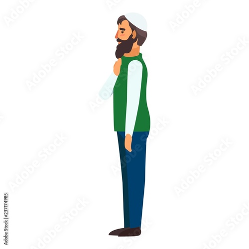 Muslim man icon. Flat illustration of muslim man vector icon for web design