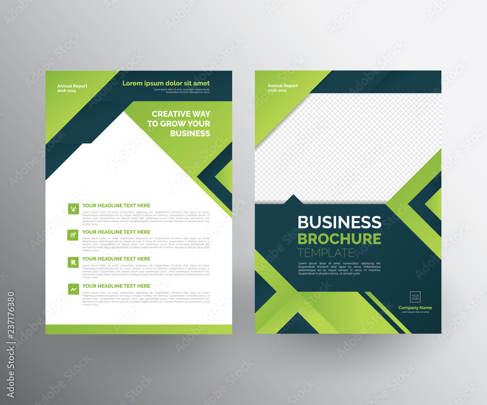 A4 Business Flyer, Brochure  Design Layout Template Front and Back
