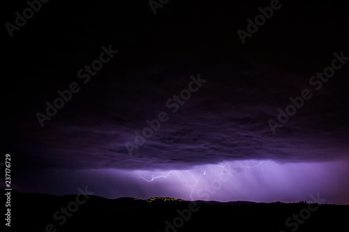 Storm and lightning in Balaguer, Lleida, Spain