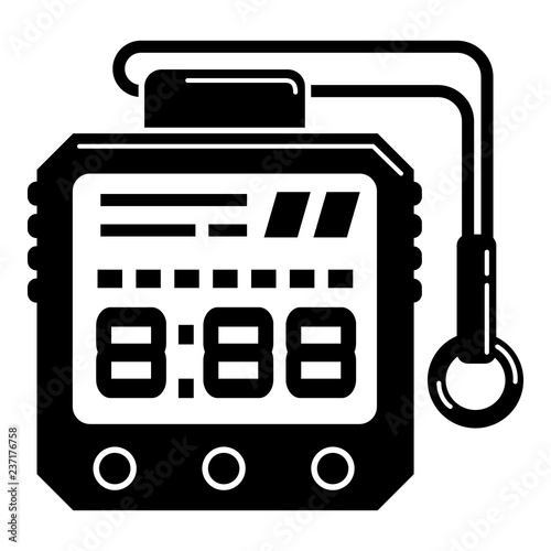 Hiking digital clock icon. Simple illustration of hiking digital clock vector icon for web design isolated on white background © ylivdesign
