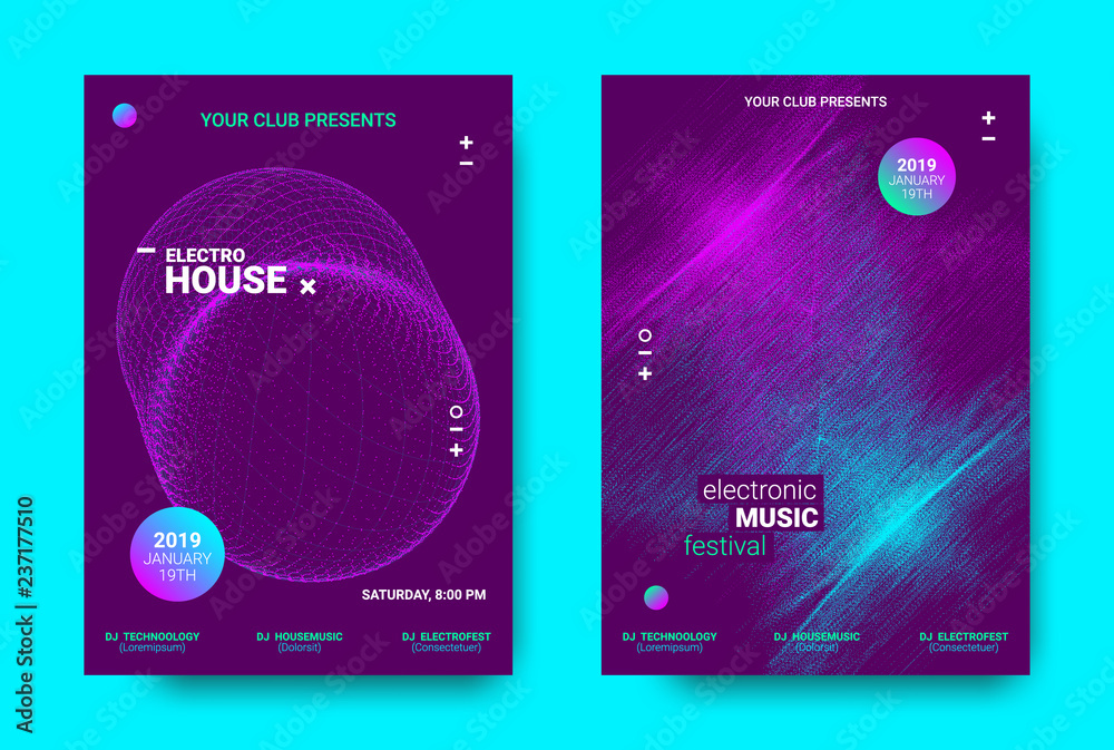Fototapeta premium 3d Poster for Electronic Music Festival.