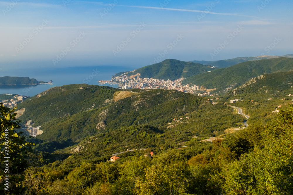 view of mountains in Montenegro sea view of mountains in Montenegro sea