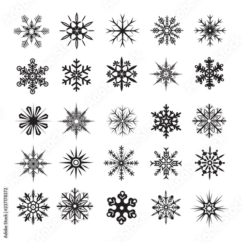Set of snowflakes vector icons