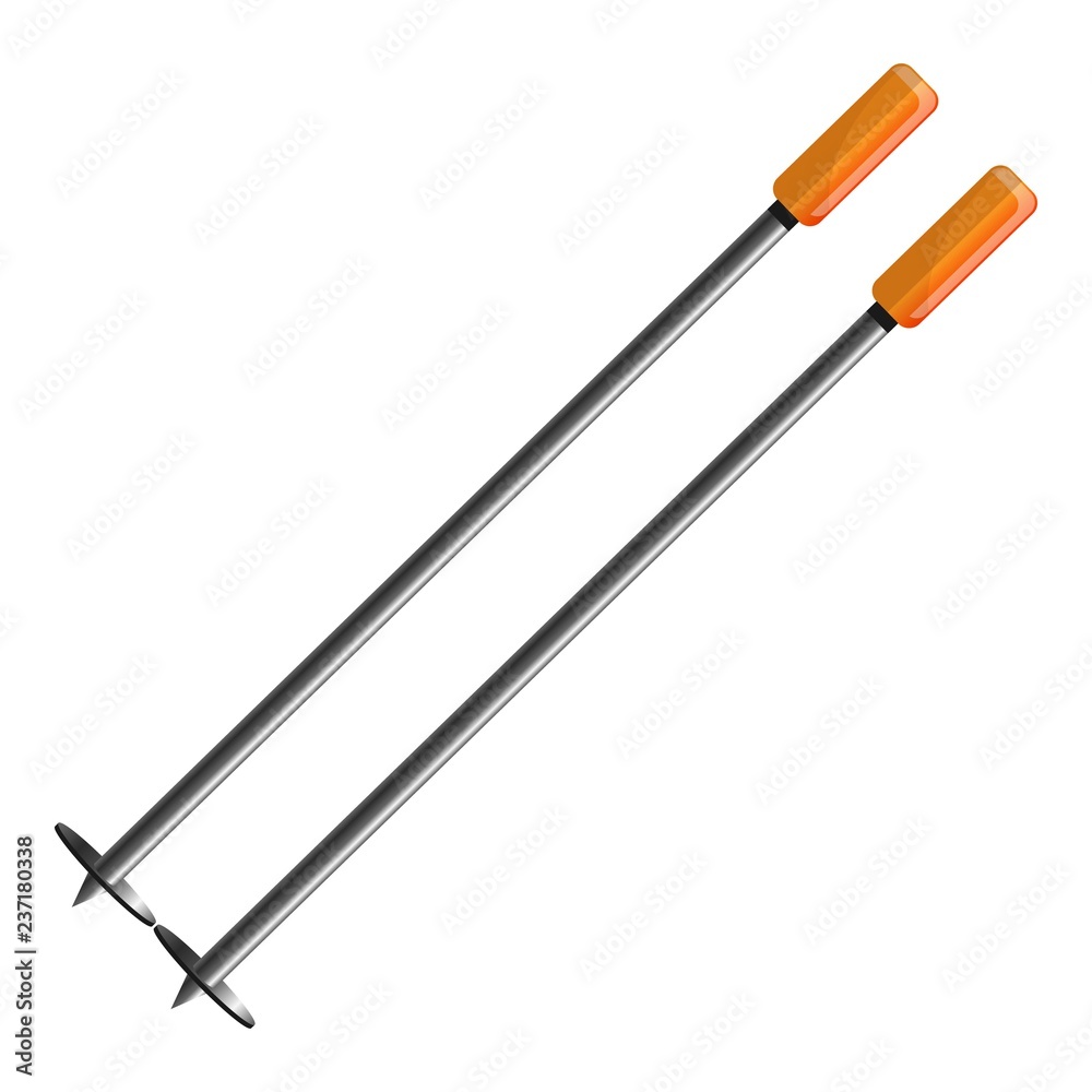 Ski sticks icon. Cartoon of ski sticks vector icon for web design isolated on white background Ski sticks icon. Cartoon of ski sticks vector icon for web design isolated on white background