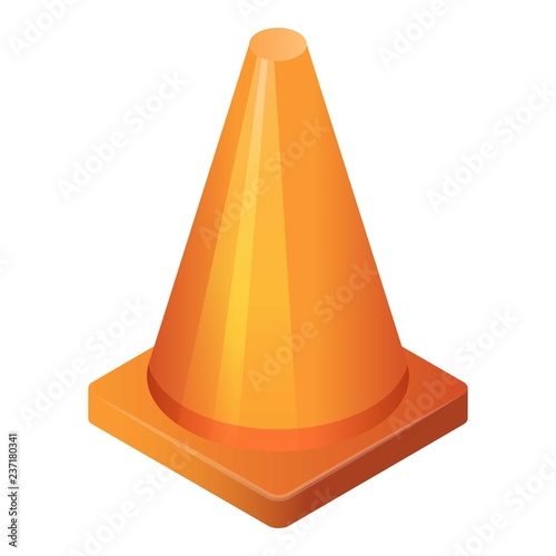 Orange cone icon. Isometric of orange cone vector icon for web design isolated on white background