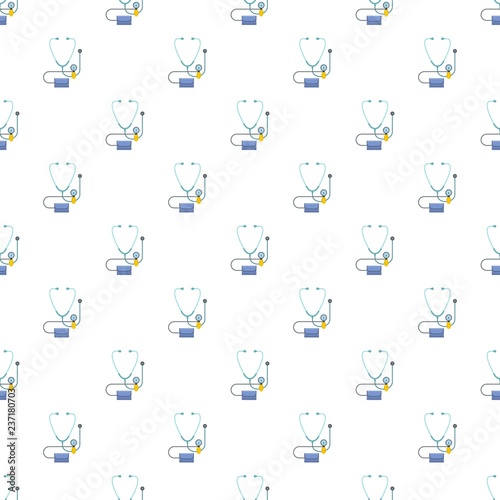 Stethoscope and tonometer pattern seamless vector repeat for any web design