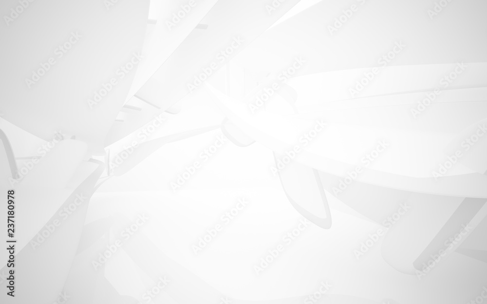 Abstract smooth white interior of the future. Architectural background. 3D illustration and rendering Abstract smooth white interior of the future. Architectural background. 3D illustration and rendering