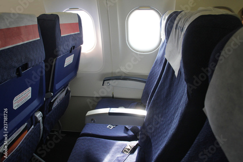Passenger seats on the airplane, economy class