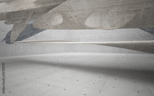 Empty dark abstract concrete smooth interior . Architectural background. 3D illustration and rendering