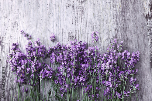 Fototapeta Naklejka Na Ścianę i Meble -  Lavender flowers on wooden background 