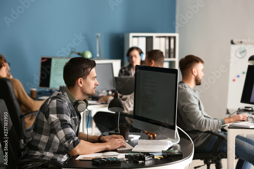 IT specialist working in office