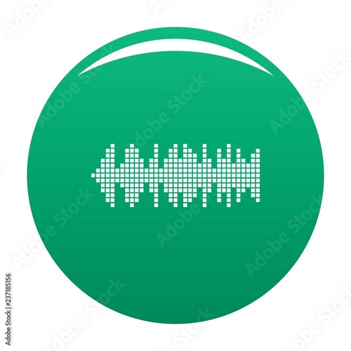 Equalizer wavy radio icon. Simple illustration of equalizer wavy radio vector icon for any design green
