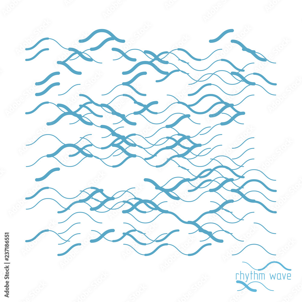 Flowing rhythm, abstract wave lines vector background for use in graphic and web design.