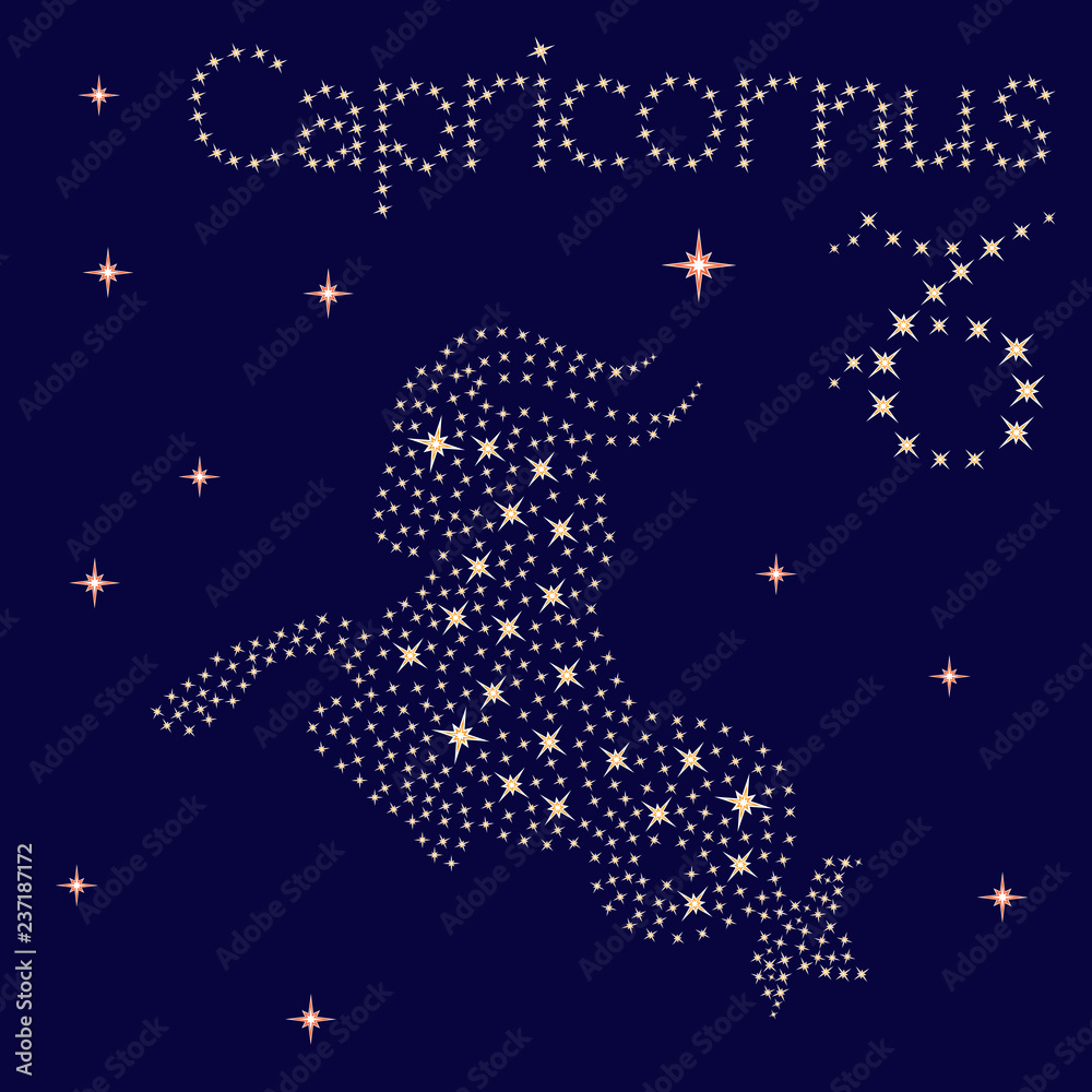 Zodiac sign Capricornus on the starry sky Zodiac sign Capricornus on the starry sky